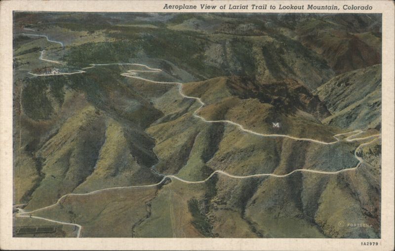 Aeroplane View of Lariat Trail to Lookout Mountain Golden Colorado