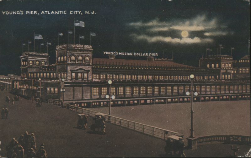 Young's Million Dollar Pier at Night, Atlantic City New Jersey
