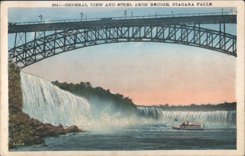 General View and Steel Arch Bridge, Niagara Falls New York