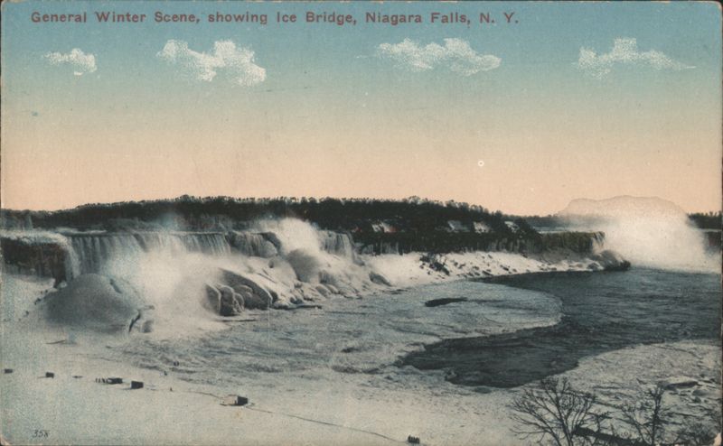 General Winter Scene, Ice Bridge Niagara Falls New York