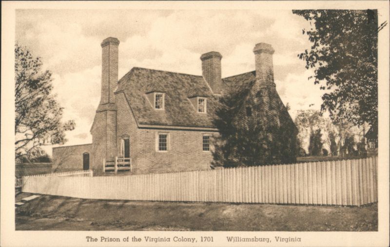 The Prison of the Virginia Colony, 1701, Williamsburg