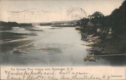Mohawk River looking west, Amsterdam Postcard