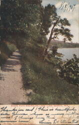 Shore Path Encircling Lake, Lake Geneva Postcard