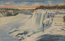 Niagara in Winter from Goat Island, American Falls Postcard