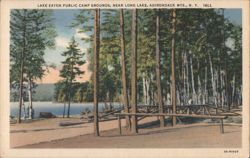Lake Eaton Public Camp Grounds, Long Lake, Adirondacks Postcard