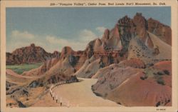 Vampire Valley, Cedar Pass, Bad Lands National Monument Postcard