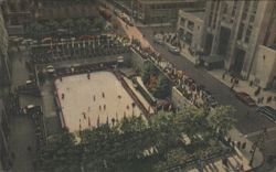 Rockefeller Plaza Outdoor Ice Skating Rink, New York Postcard
