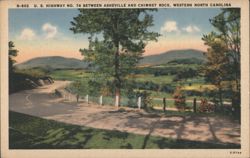 US Highway 74 Between Asheville and Chimney Rock Postcard
