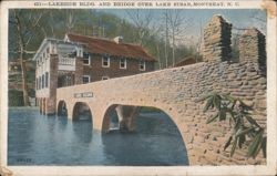 Lakeside Building and Bridge over Lake Susan Postcard