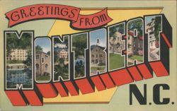 Greetings from Montreat, NC - Blue Ridge Mountains Postcard