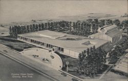 Corning Glass Center Aerial View Illustration Postcard