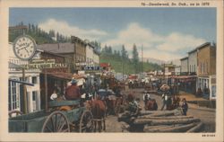 Deadwood, SD Street Scene, 1876 Postcard