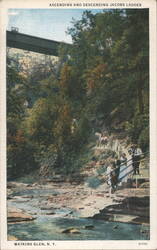 Ascending and Descending Jacobs Ladder, Watkins Glen Postcard