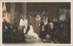 Baptism of Pocahontas, Jamestown, 1613 Postcard