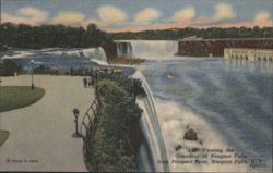 Viewing the Grandeur of Niagara Falls from Prospect Point Postcard