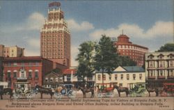 Colorful Carriages, Niagara Hotel, United Office Building Postcard