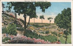Barrose Terrace Terraced Gardens, Lancaster, PA Postcard