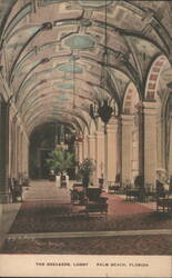 The Breakers Lobby, Palm Beach Postcard