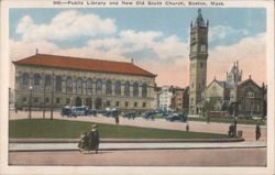 Public Library and New Old South Church Postcard