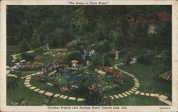 Garden, French Lick Springs Hotel, French Lick, Indiana Postcard
