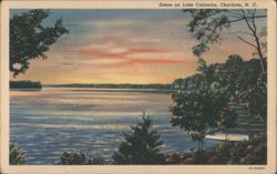 Lake Catawba Sunset Scene Postcard
