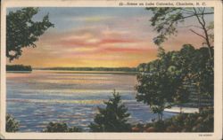 Sunset Scene on Lake Catawba, Charlotte, NC Postcard