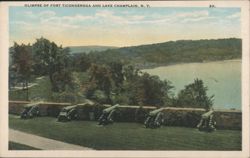 Glimpse of Fort Ticonderoga and Lake Champlain Postcard