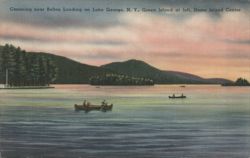 Canoeing on Lake George near Bolton Landing, NY Postcard