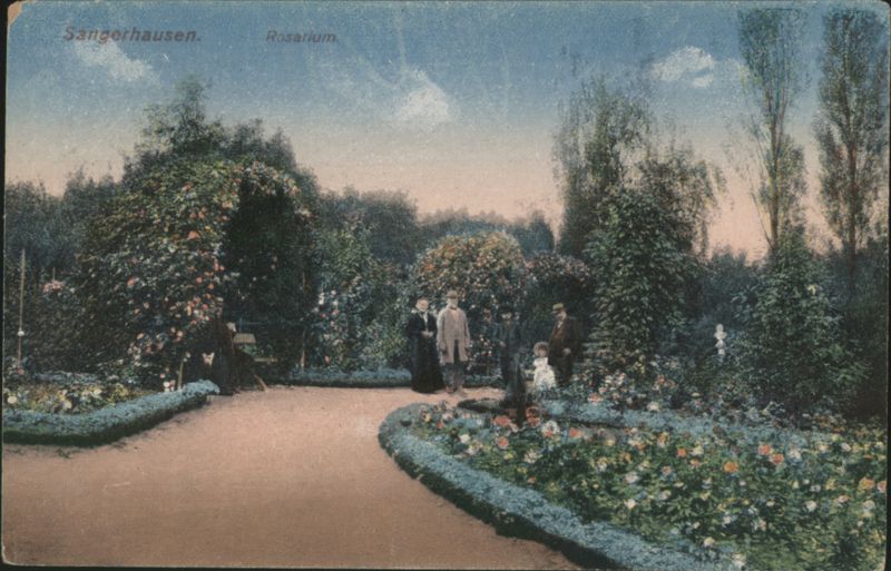 Sangerhausen Rosarium Rose Garden with People Germany