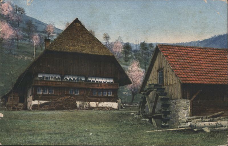 Kirnbachtal, Black Forest with Thatched House and Watermill Germany