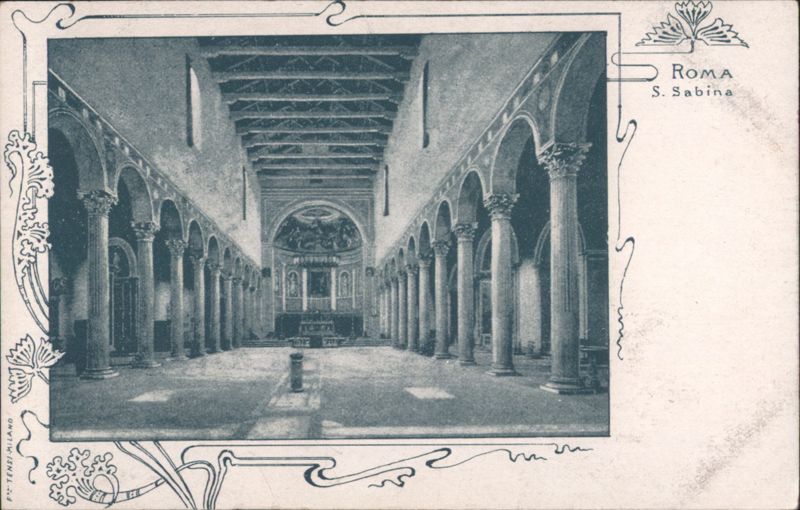 Interior of Santa Sabina Basilica, Rome Italy