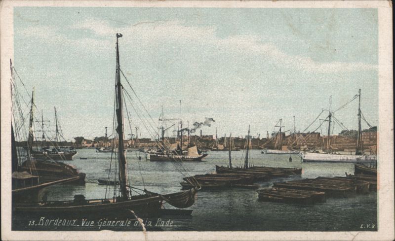 Bordeaux General View of the Roadstead with Boats France