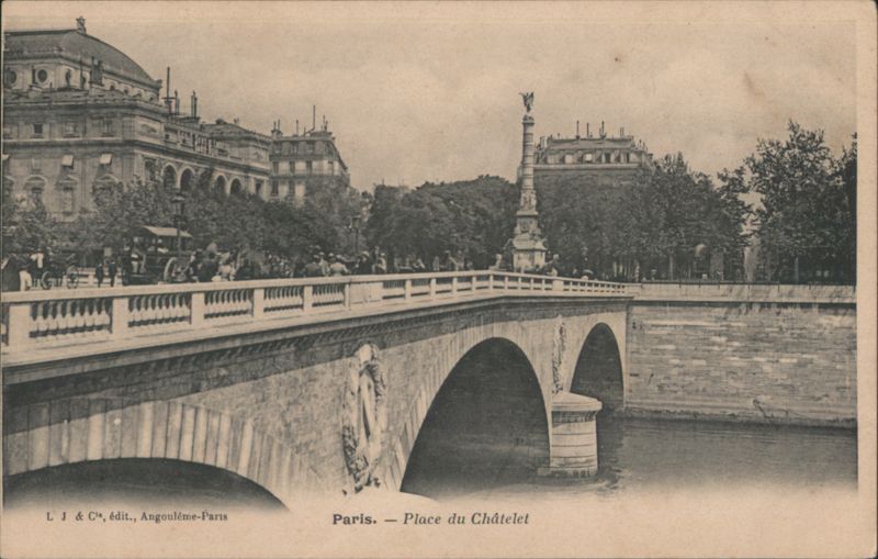 Place du Châtelet with Pont au Change, Paris France