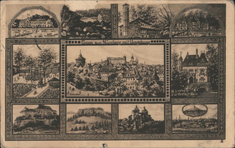 Gruss aus Nürnberg mit Umgebung, Reichsparteitag 1933 Nuremberg Germany