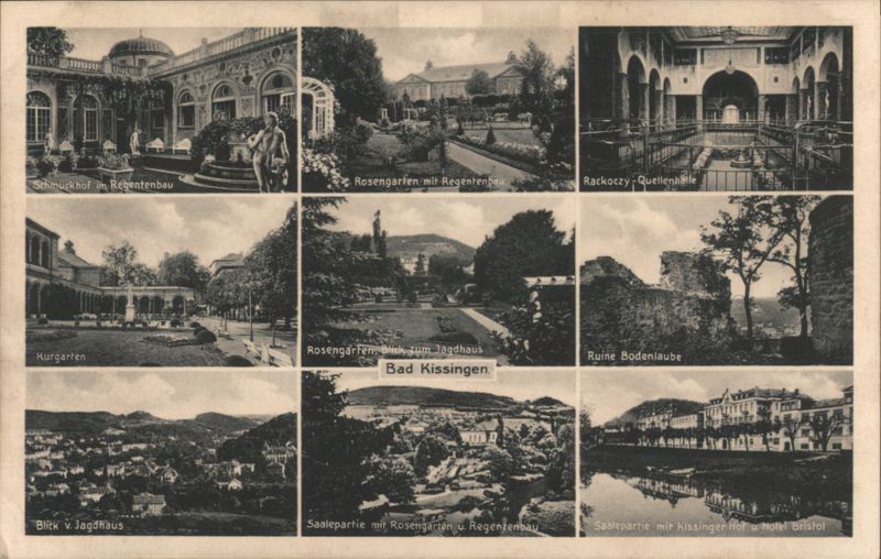 Bad Kissingen Multi-View: Regentenbau, Rosengarten, Kurgarten Germany