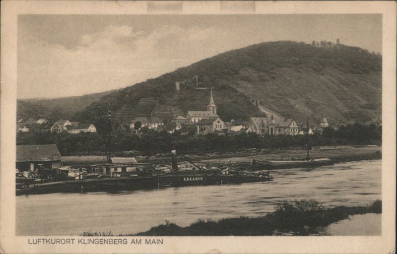 Klingenberg am Main River, Town, & Castle Hill View Germany
