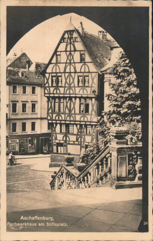 Aschaffenburg, Half-timbered House at Stiftsplatz Germany