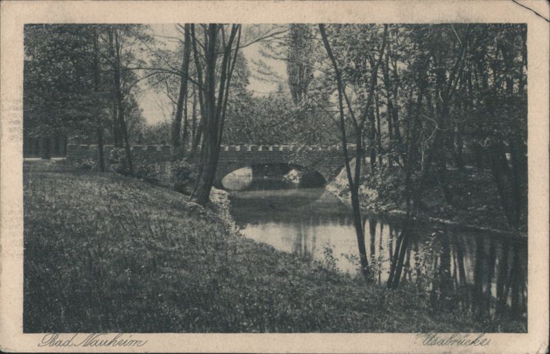 Bad Nauheim Usa Bridge in Wooded Landscape Germany