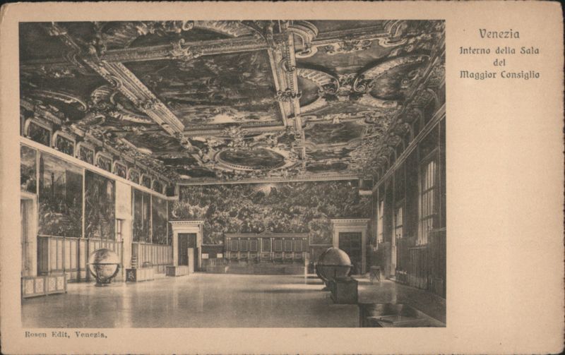 Venezia Interno della Sala del Maggior Consiglio Venice Italy