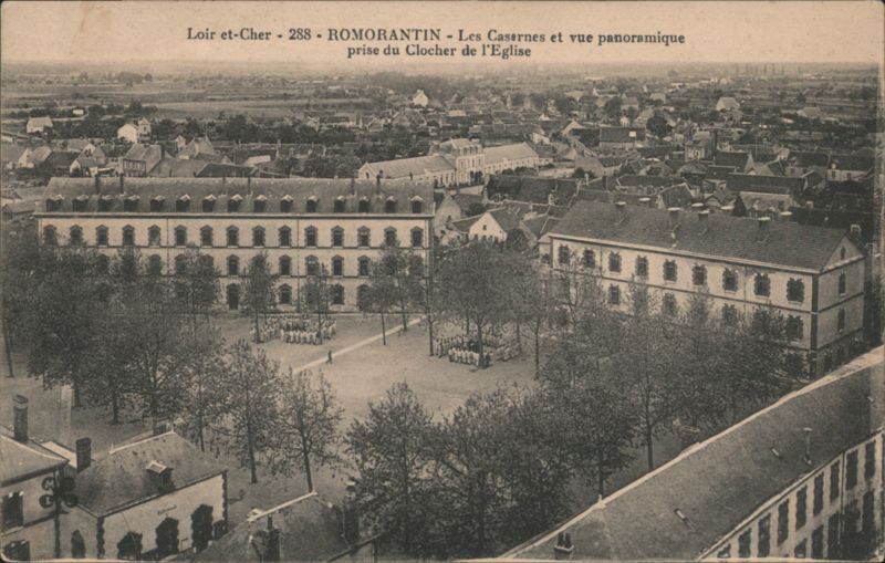 Romorantin - Casernes & Panoramic View from Church Tower France