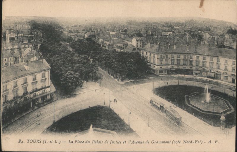 Place du Palais de Justice & Avenue de Grammont Tours France
