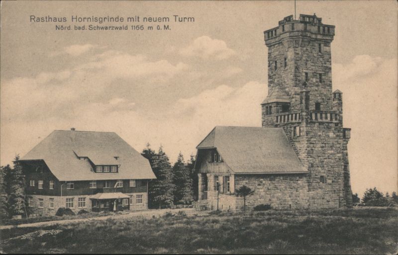 Rasthaus Hornisgrinde mit neuem Turm, Schwarzwald Germany