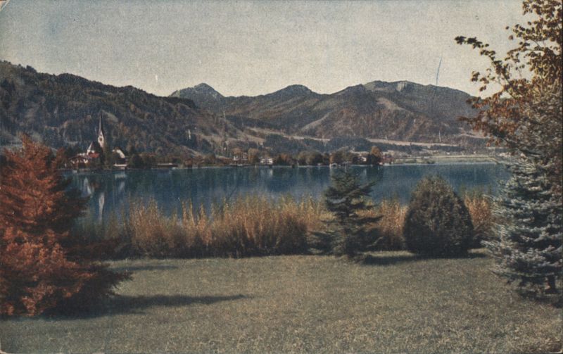 Lake and Mountain Landscape with Village Germany
