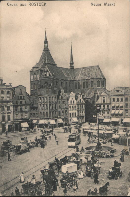 Rostock Neuer Markt with Marien Church Germany
