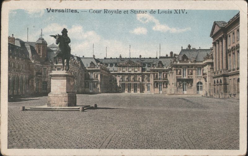 Versailles Royal Court and Statue of Louis XIV France