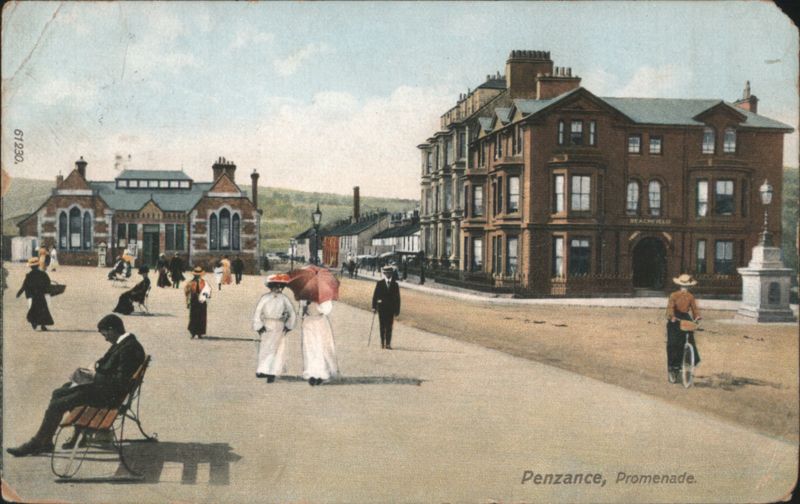 Penzance Promenade with Beachfield Hotel United Kingdom