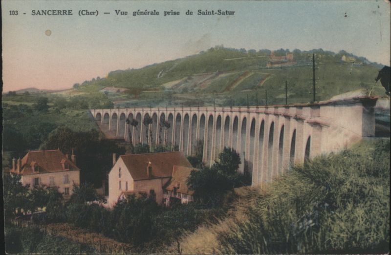 Sancerre (Cher) Viaduct & Hill View from Saint-Satur France