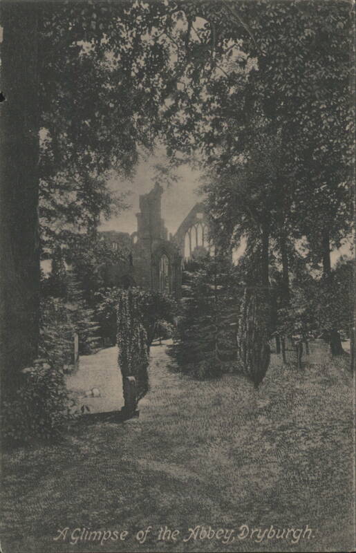 A Glimpse of Dryburgh Abbey through Trees Scotland