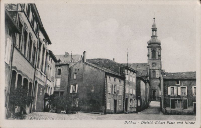 Dietrich-Eckart-Platz and Church, Bolchen France P. Kroennar