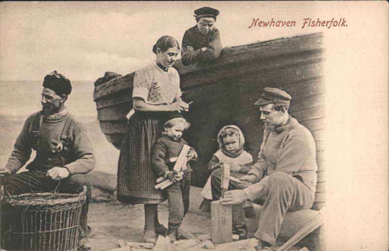 Newhaven Fisherfolk by Fishing Boat United Kingdom